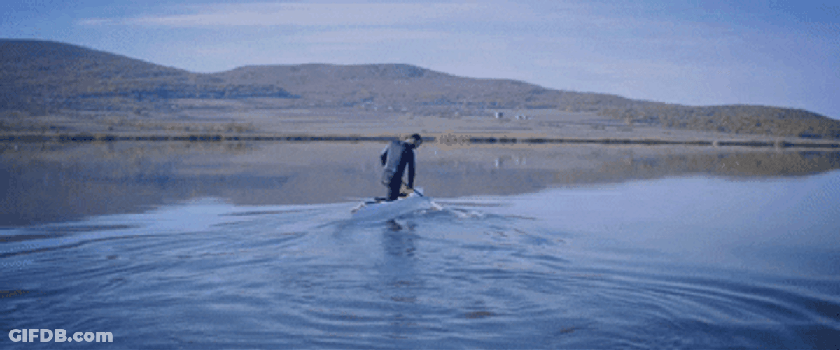 Man Dragging The Canoe GIF