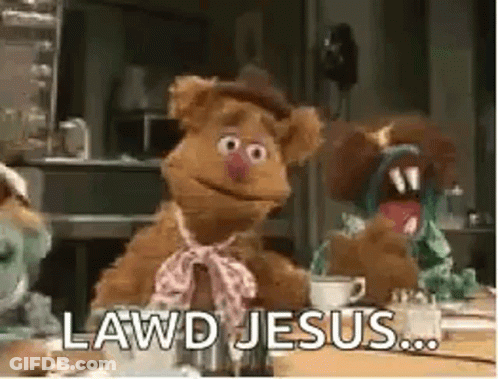 Man Dressed As Elderly Woman Says Whoop Whoop GIF