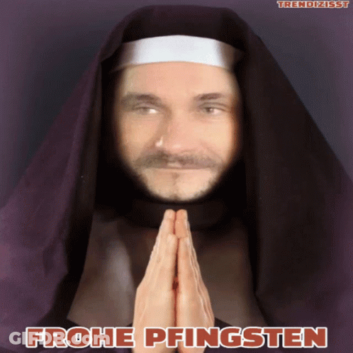Man Dressed As Nun Frohe Pfingsten GIF