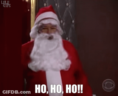 Man Dressed As Santa Claus Saying Ho Ho Ho GIF