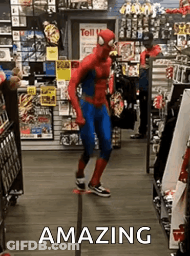 Man Dressed As Spider-Man Dancing GIF