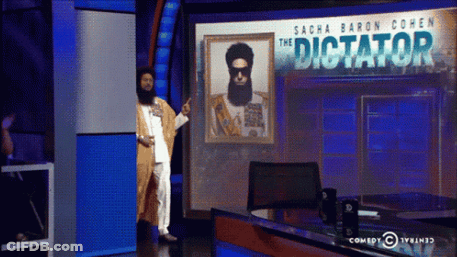 Man Dressed As The Dictator Aladeen GIF