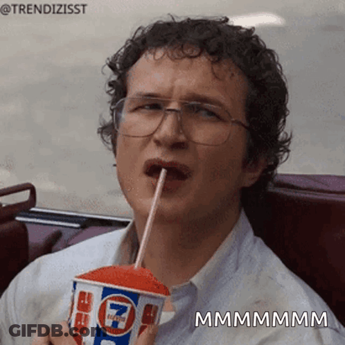 Man Drinking 7 Eleven Cup GIF