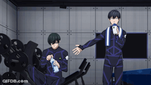 Man Drinking Bottle Man On Leg Press GIF
