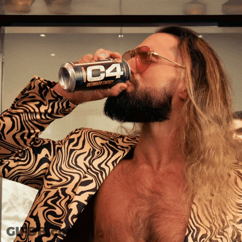 Man Drinking Can Of C4 Ultimate Energy GIF