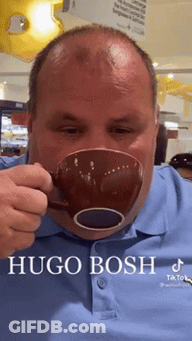 Man Drinking Coffee Hugo Bosh GIF