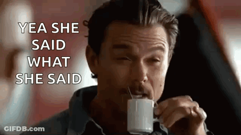 Man Drinking Coffee Yea She Said What She Said GIF