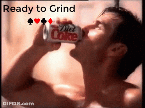 Man Drinking Diet Coke Ready To Grind GIF