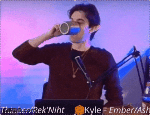 Man Drinking From Blue Cup Kyle GIF