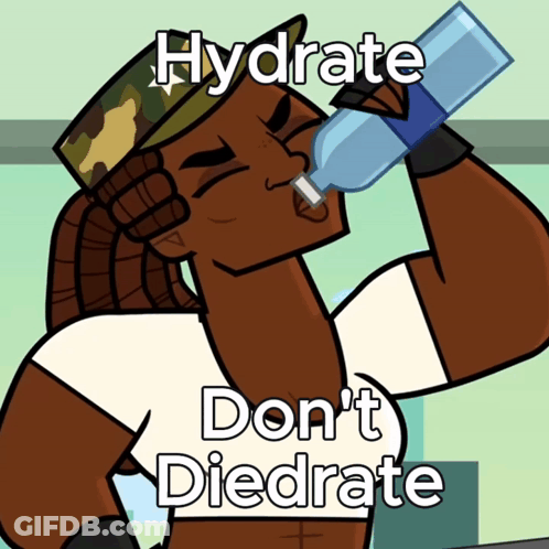 Man Drinking From Bottle Hydrate Don't Diedrate GIF