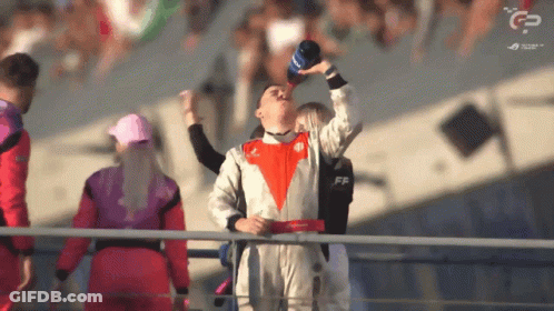 Man Drinking From Bottle With FF GIF