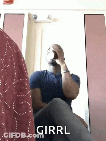 Man Drinking From Bottle With Girrl GIF