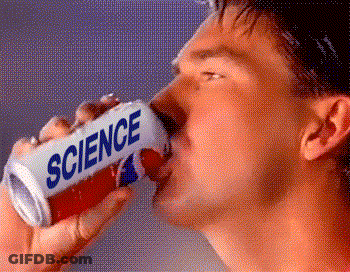 Man Drinking From Can Saying Science GIF