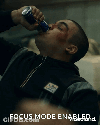 Man Drinking From Can With Focus Mode GIF