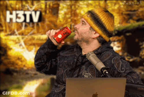 Man Drinking From Can With H3TV GIF