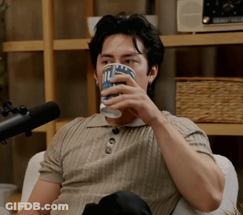 Man Drinking From Cup Saying I'm Sorry GIF