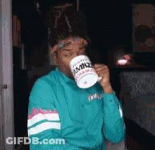 Man Drinking From Damn Mug GIF