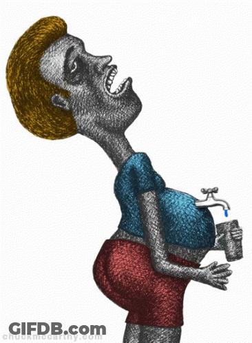 Man Drinking From Faucet With Chuckmccarthy.com GIF