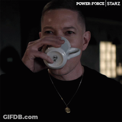 Man Drinking From White Cup Power Force Starz GIF