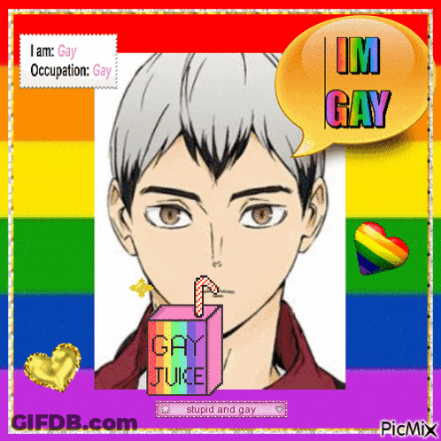 Man Drinking Gay Juice With Candy Cane GIF