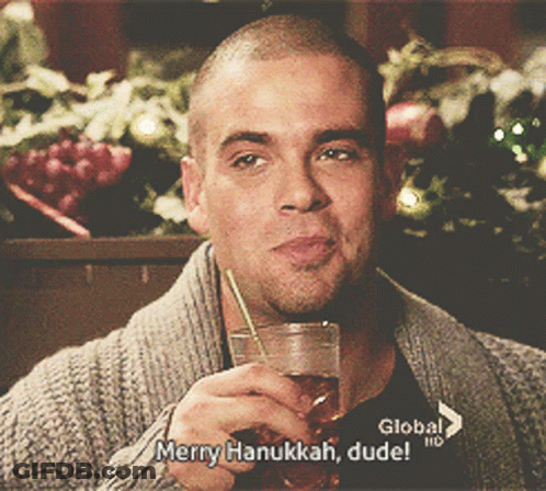Man Drinking Glass Merry Hanukkah Dude GIF