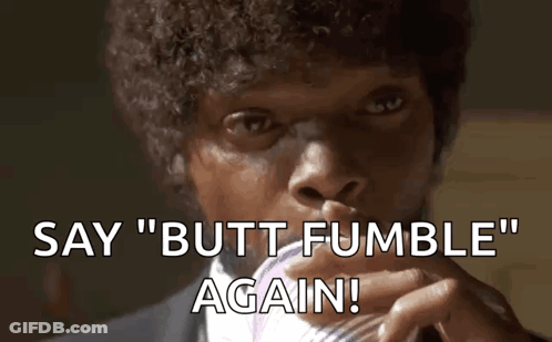Man Drinking Glass Saying Butt Fumble Again GIF