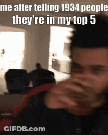 Man Drinking Glass Saying Top 5 GIF