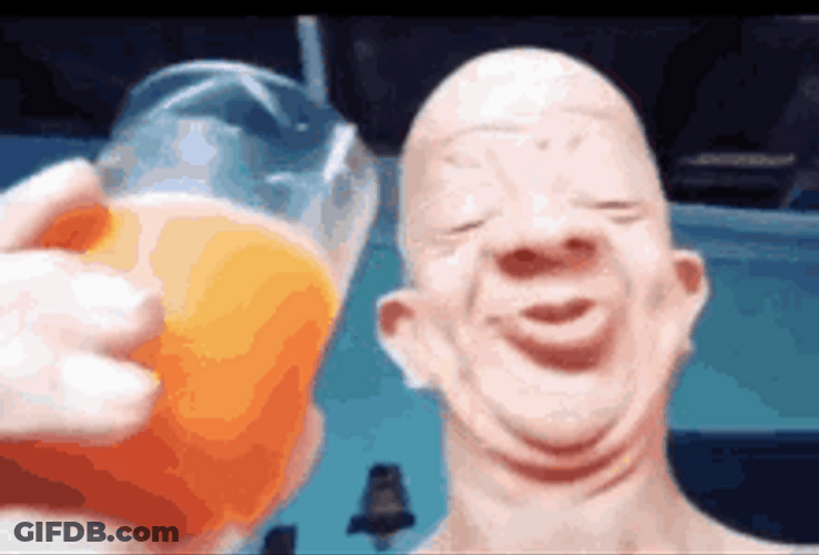 Man Drinking Juicy Orange GIF