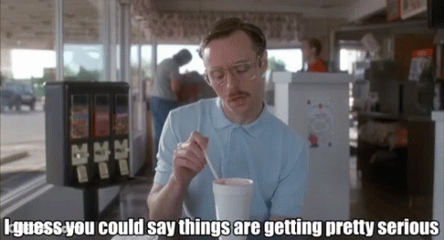 Man Drinking Milkshake Saying I Guess You Could Say Things Are Getting GIF