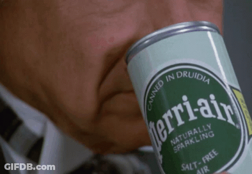 Man Drinking Perrier Air GIF