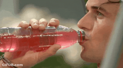 Man Drinking Red Liquid GIF