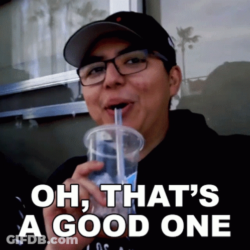 Man Drinking Through Straw Oh That's A Good One GIF