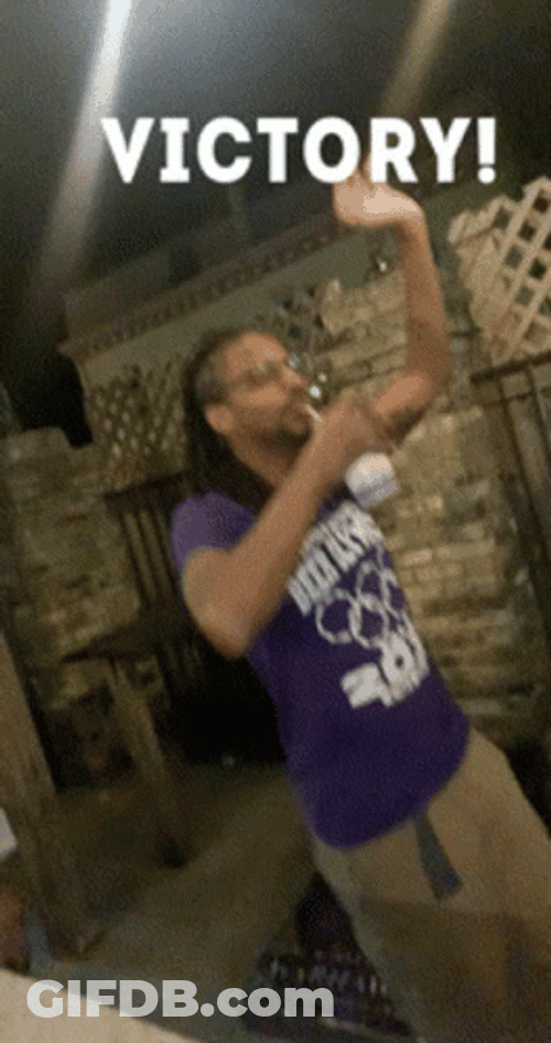 Man Drinking Victory Dance GIF