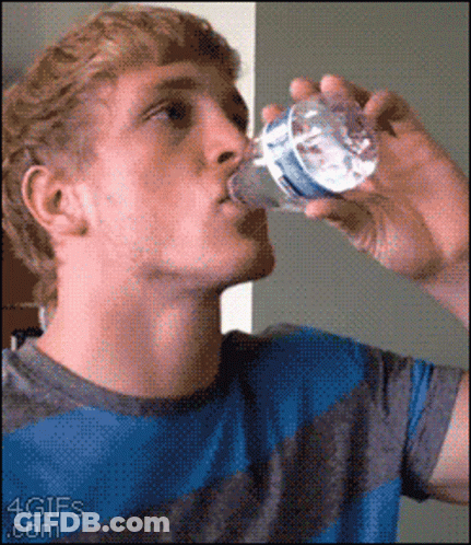 Man Drinking Water From Bottle GIF
