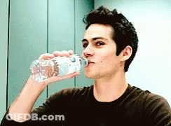 Man Drinking Water From Plastic Bottle GIF