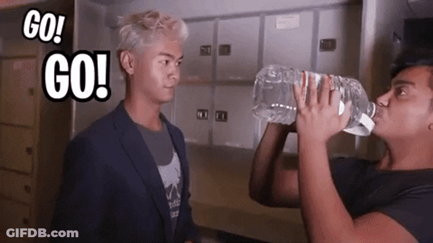 Man Drinking Water Go Go GIF