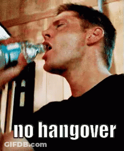 Man Drinking Water No Hangover GIF