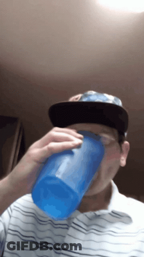 Man Drinking Water Nonstop GIF
