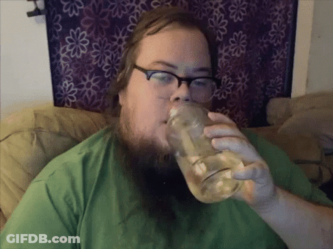 Man Drinking Water On Jar GIF