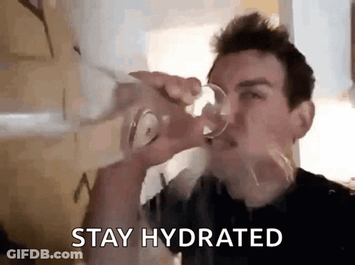 Man Drinking Water Saying Stay Hydrated GIF