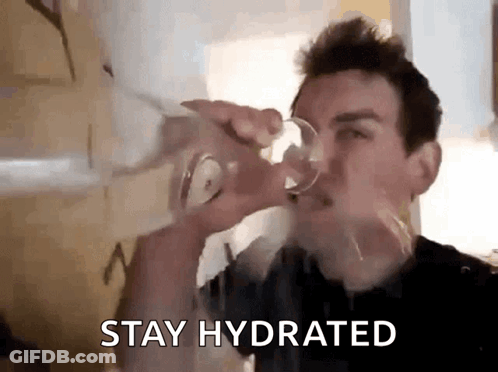 Man Drinking Water With Stay Hydrated GIF
