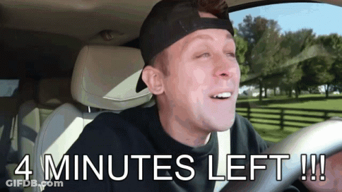 Man Driving Car 4 Minutes Left GIF