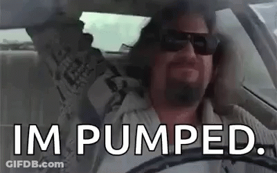 Man Driving Car Arms Up I'm Pumped GIF