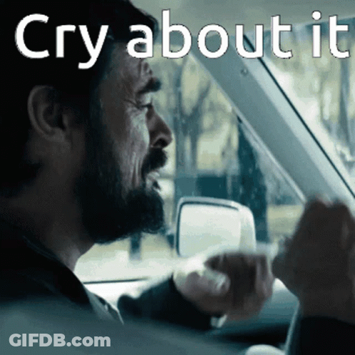Man Driving Car Saying Cry About It GIF