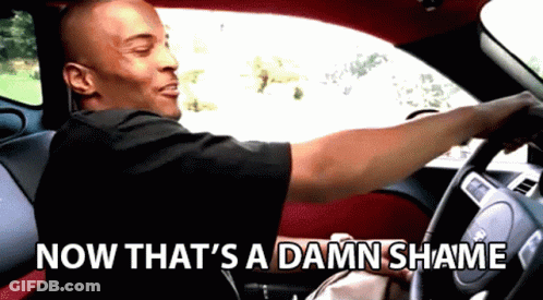 Man Driving Car Saying Damn Shame GIF