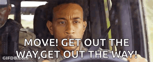 Man Driving Car Saying Move Get Out The Way GIF