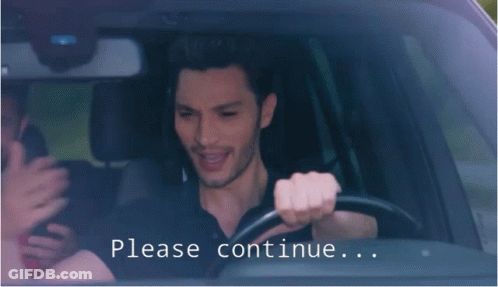 Man Driving Car Saying Please Continue GIF