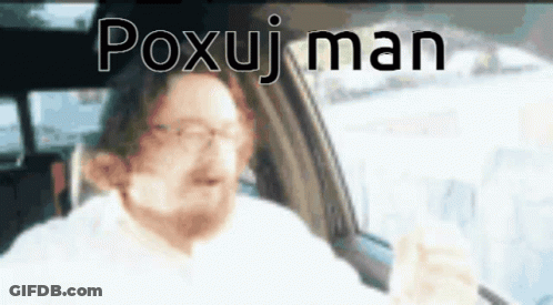 Man Driving Car Saying Poxuj Man GIF
