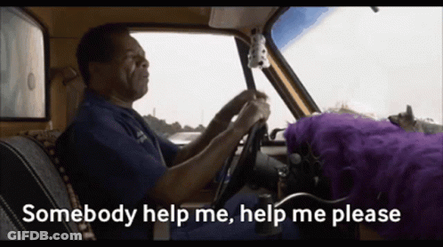 Man Driving Car Saying Somebody Help Me Help Me Please GIF
