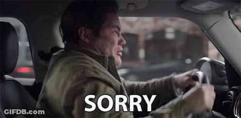 Man Driving Car Saying Sorry GIF